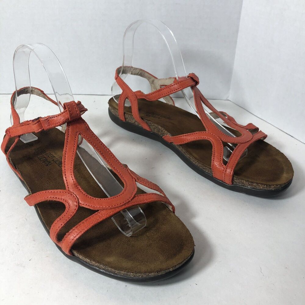 Naot Sandals Womens Size US 11.5 EU 42 Dorith Orange‎ Strappy Teardrop READ F3